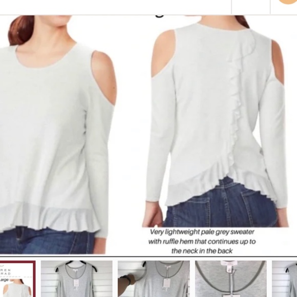 Lauren Conrad cold shoulder ruffle back sweater. Net .‎ Retail 44 - Picture 1 of 8